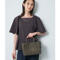 【COTTO】スクエア型 麻カゴバッグ