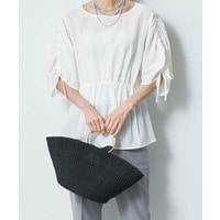 【COTTO】半月型 麻カゴバッグ