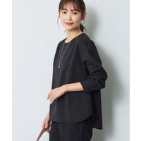【通勤】きれいめラウンドネックブラウス