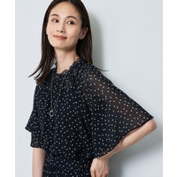 【セットアップ／手洗い可】ドット柄シアーブラウス