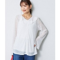 【洗える】フリルレースブラウス