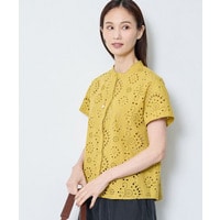 【通勤◎】カットワーク刺繍レース シャツブラウス