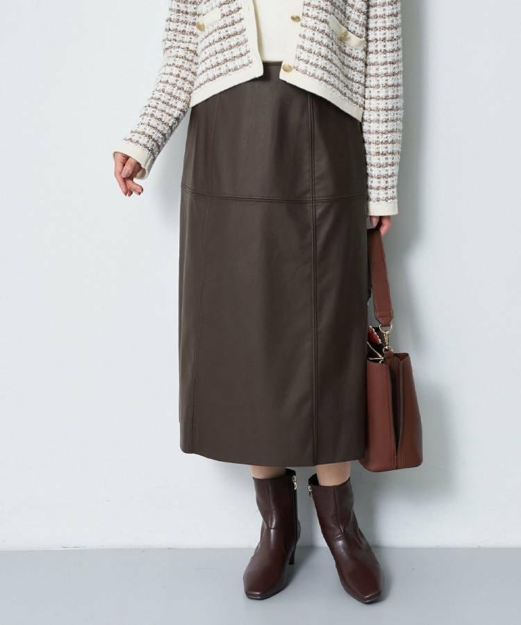 レザー調Aラインシルエットスカート8