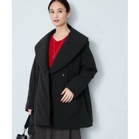 【手洗い／撥水／保湿】ショールカラー 中綿入りコート