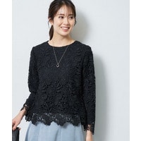 【SS-4Lサイズ／通勤／セレモニー】ケミカルレースブラウス