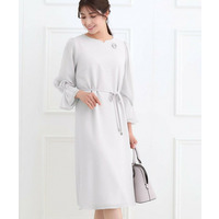 【フォーマル／入卒／付属リボン付き】スリーブデザインジョーゼットワンピース