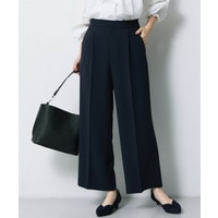 【SS-4Lサイズ／通勤／セレモニー／セットアップ可】タック入りワイドパンツ