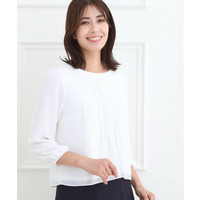 【フォーマル／入卒／お仕事に◎】ピンタック×スカラレースブラウス