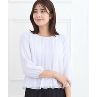 【フォーマル／入卒／お仕事に◎】ピンタック×スカラレースブラウス