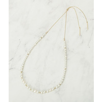 【フォーマル／入卒／長さ調節可】淡水パールロングネックレス