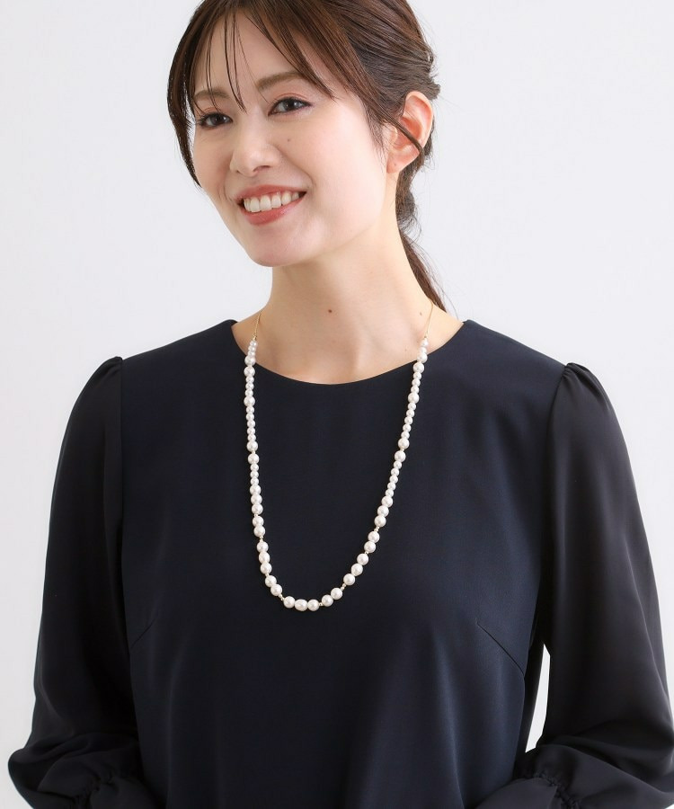 【フォーマル/入卒/長さ調節可】淡水パールロングネックレス2