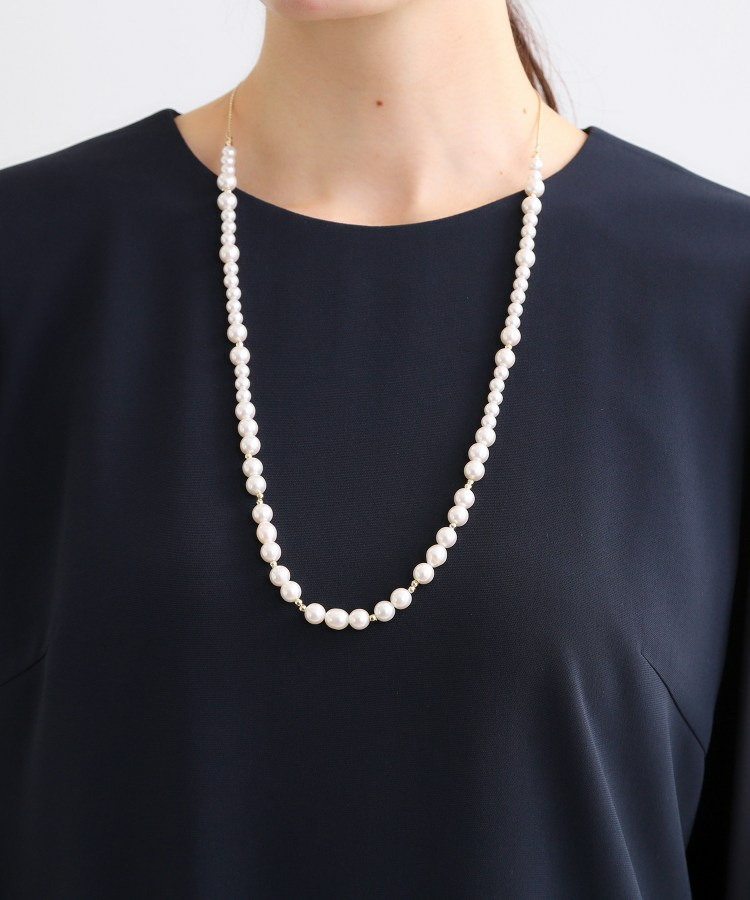 【フォーマル/入卒/長さ調節可】淡水パールロングネックレス3