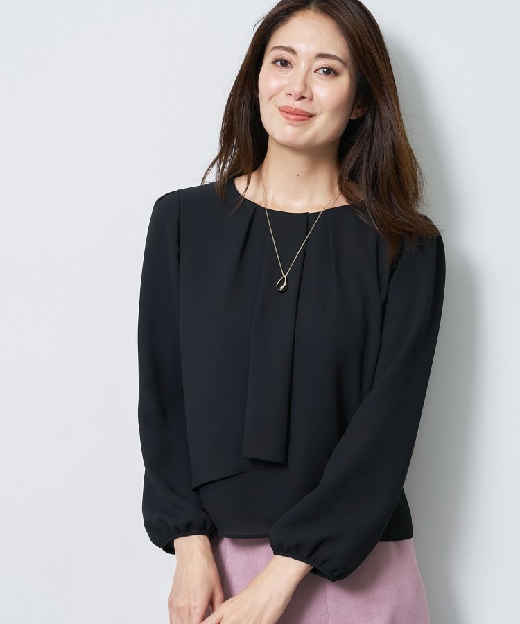 【通勤/セレモニー】クルーネック シフォンブラウス10