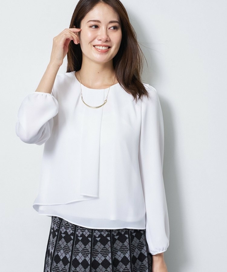 【通勤/セレモニー】クルーネック シフォンブラウス14