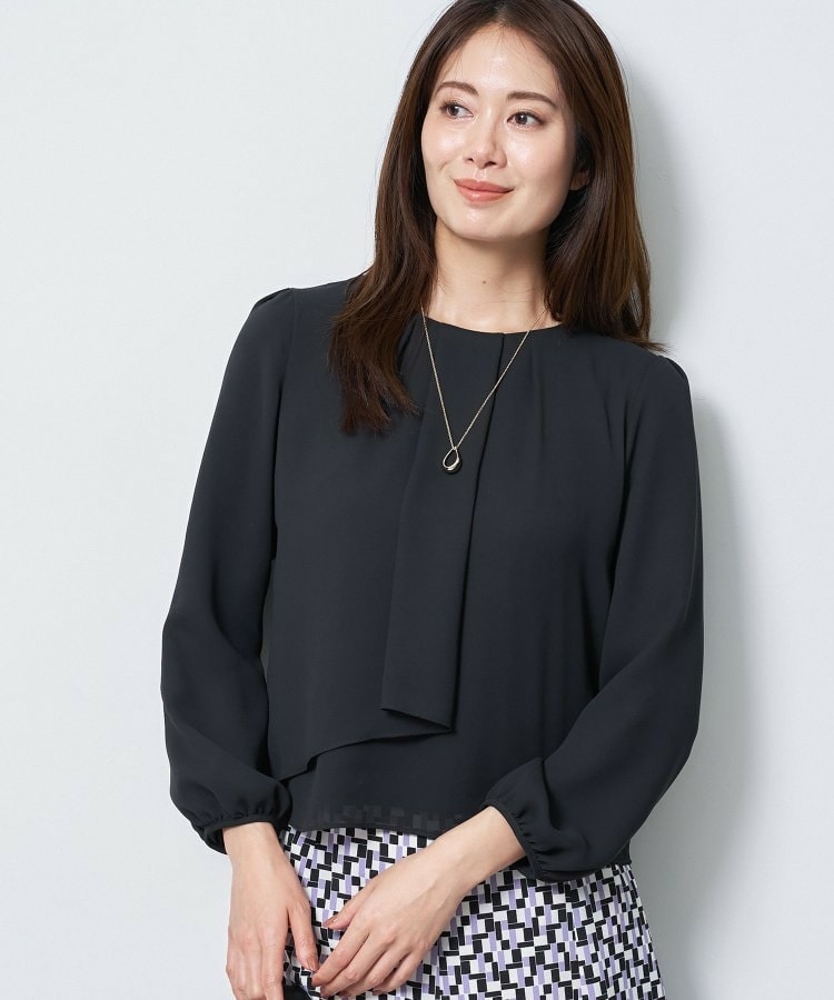 【通勤/セレモニー】クルーネック シフォンブラウス18