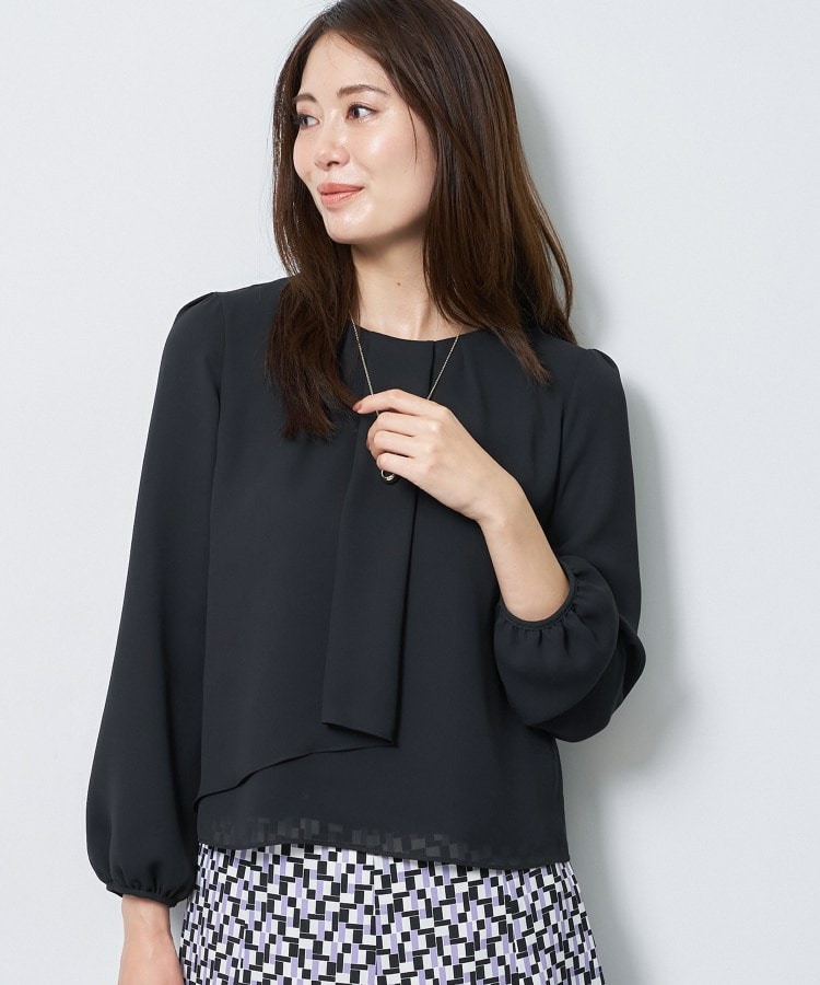 【通勤/セレモニー】クルーネック シフォンブラウス19