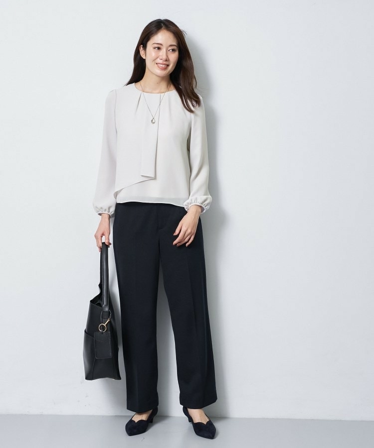【通勤/セレモニー】クルーネック シフォンブラウス8