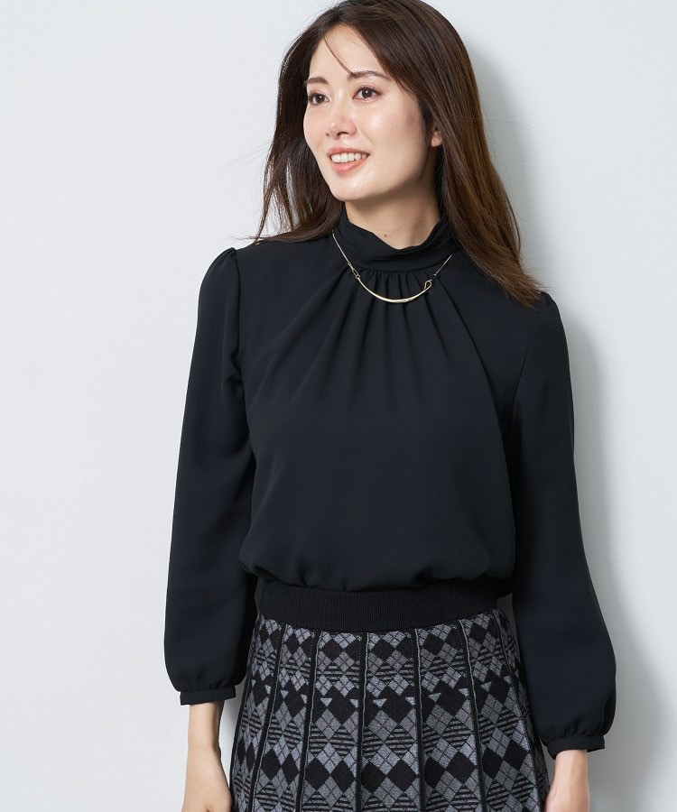【SS-4Lサイズ/通勤/セレモニー】プチハイネック シフォンブラウス10