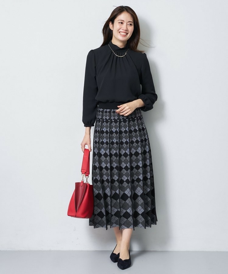 【SS-4Lサイズ/通勤/セレモニー】プチハイネック シフォンブラウス11