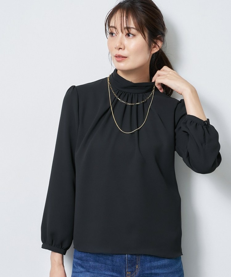 【SS-4Lサイズ/通勤/セレモニー】プチハイネック シフォンブラウス18