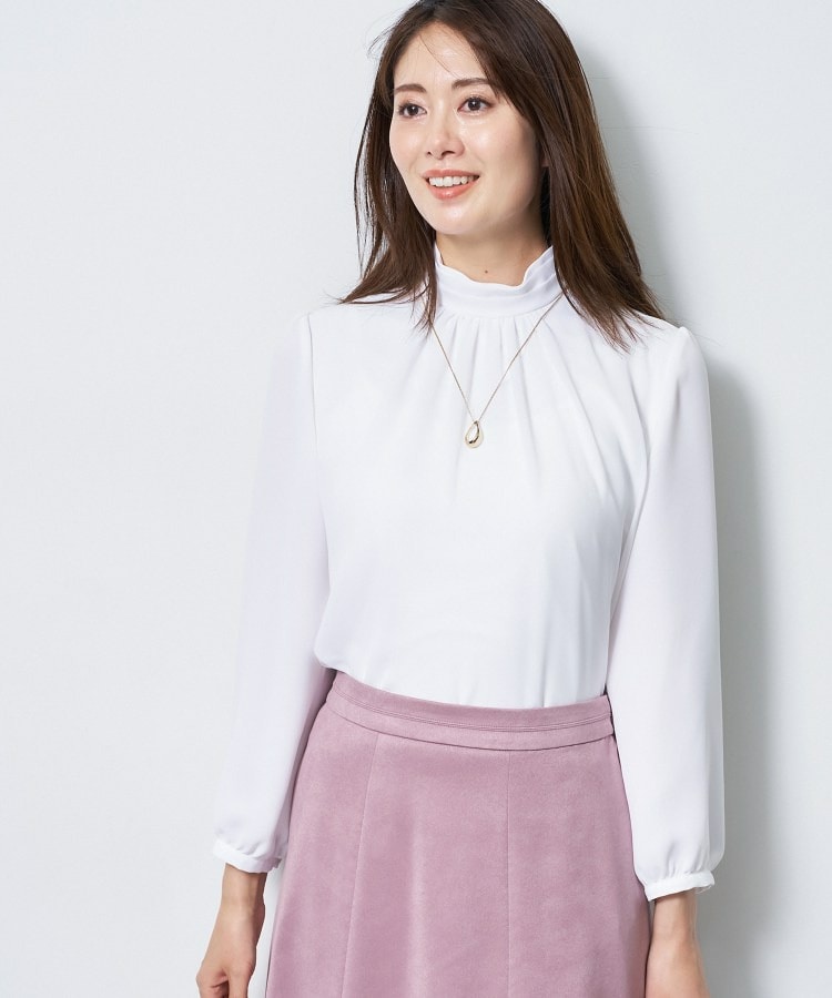 【SS-4Lサイズ/通勤/セレモニー】プチハイネック シフォンブラウス6