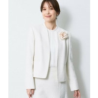 【SS-4Lサイズ／通勤／フォーマル／セットアップ可】ツイードノーカラージャケット