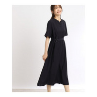【SALE／洗える／サッシュベルト付き】ラップ風デザインワンピース