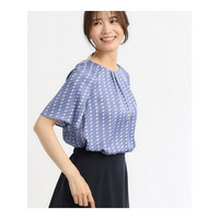 【SALE／WEB限定カラーあり／接触冷感／マシンウォッシュ可／セットアップ可能】フレアスリーブプリントブラウス