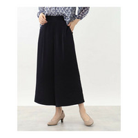 【マシンウォッシュ】ベルベット風ガウチョパンツ