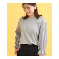 【SALE／UVカット／接触冷感／洗える】キャンディスリーブカットソー