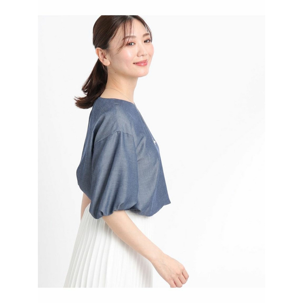 【夏SALE／洗える】ふんわりスリーブデニム風ブラウス14