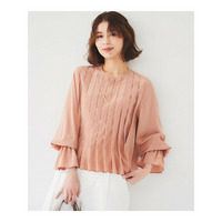 【光沢/オンオフ使える】フロントタックブラウス