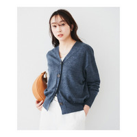【アンサンブル可能/手洗い可】リネン混ベーシックカーディガン