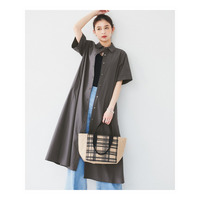 【コットン100／前開き／夏ワンピ】ロングシャツワンピース