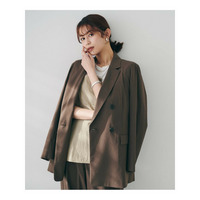 【セットアップ可能／オンオフ】ラミー混 ダブルブレストジャケット