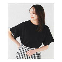 【洗える/体型カバー】袖異素材プルオーバーニット
