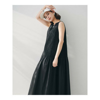 【コットン100/夏ワンピ/ナロー/】シャーリングワンピース