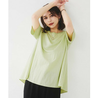 【UVカット/接触冷感/Tシャツ】異素材ドッキングペプラム