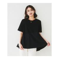 【UVカット/接触冷感/Tシャツ】異素材ドッキングペプラム