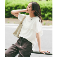【きれいめ／接触冷感／日本製】ハンカチスリーブプルオーバー