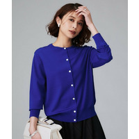【アンサンブル可/薄手/洗える/冷房対策】ベーシッククルーネックカーディガン