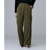 【大人きれいめ/ストレート/ワイド】キュプラカーゴパンツ