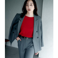 【セットアップ可】ウールライク ダブルブレストジャケット