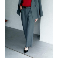 【セットアップ可/オフィスカジュアル】ウールライク ワイドパンツ