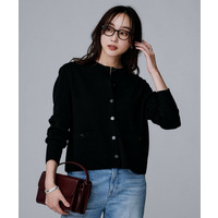 【アンサンブル可/ジャケット風/オフィスカジュアル】ウールミラノリブカーディガン