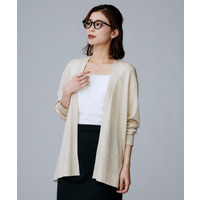 【アンサンブル可/洗える/ボタンなし】シルクウールカシミヤ 着流しカーディガン