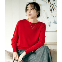 【アンサンブル可/薄手/オフィス】シルクウールカシミヤ ドルマンスリーブニット