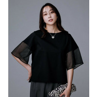 【コットン100/Tシャツ/フレア袖】シアースリーブ プルオーバー