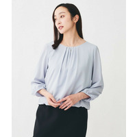 【透けにくい/ウエストイン見え】パウダリーブラウス