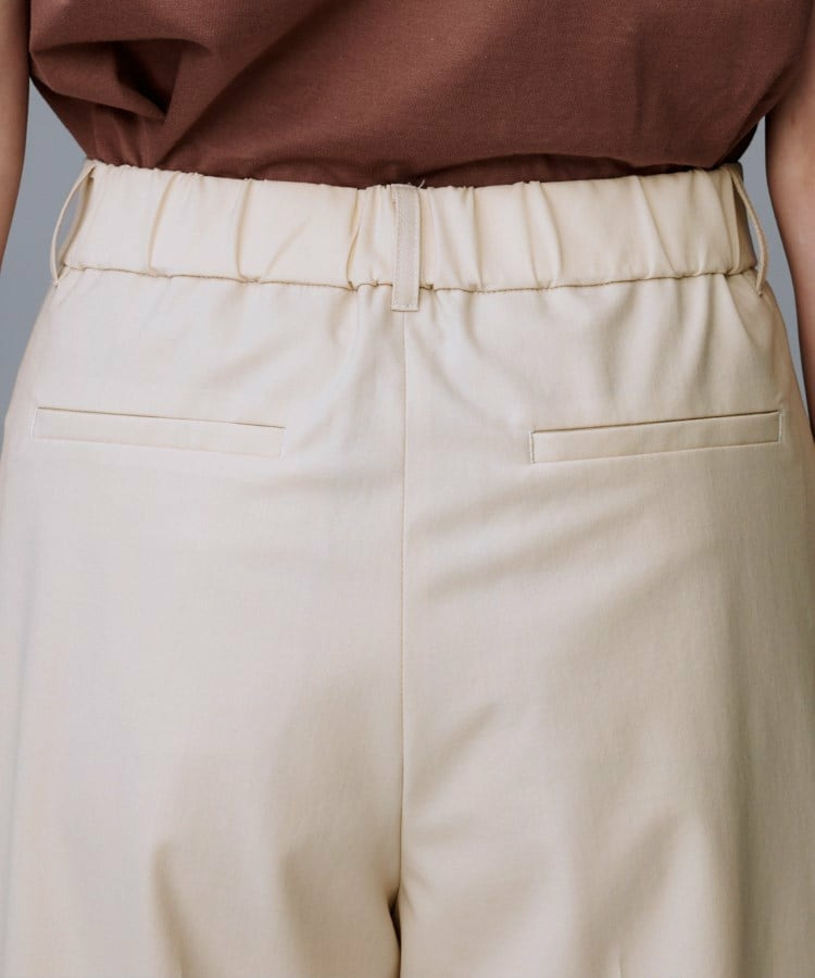 【洗える/ウエスト後ろゴム】ウール混 タックワイドパンツ24